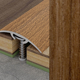 Порог (стык) Русский профиль  разноуровневый ламинированный с дюб, 30*1800 мм, Бук